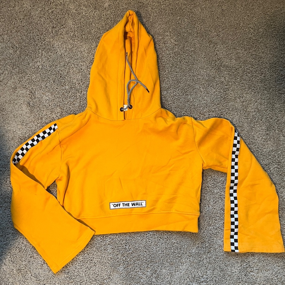 Vans Checkerboard Yellow Crop Hoodie